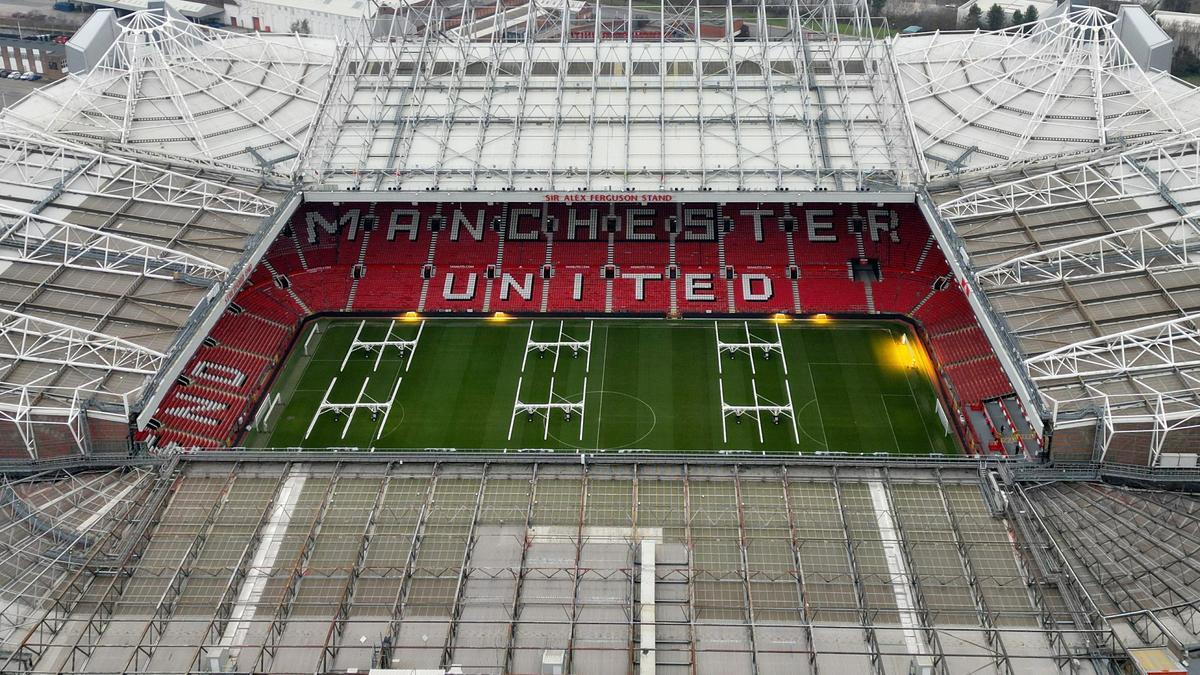 Visión aérea de Old Trafford, el estadio de Manchester United.