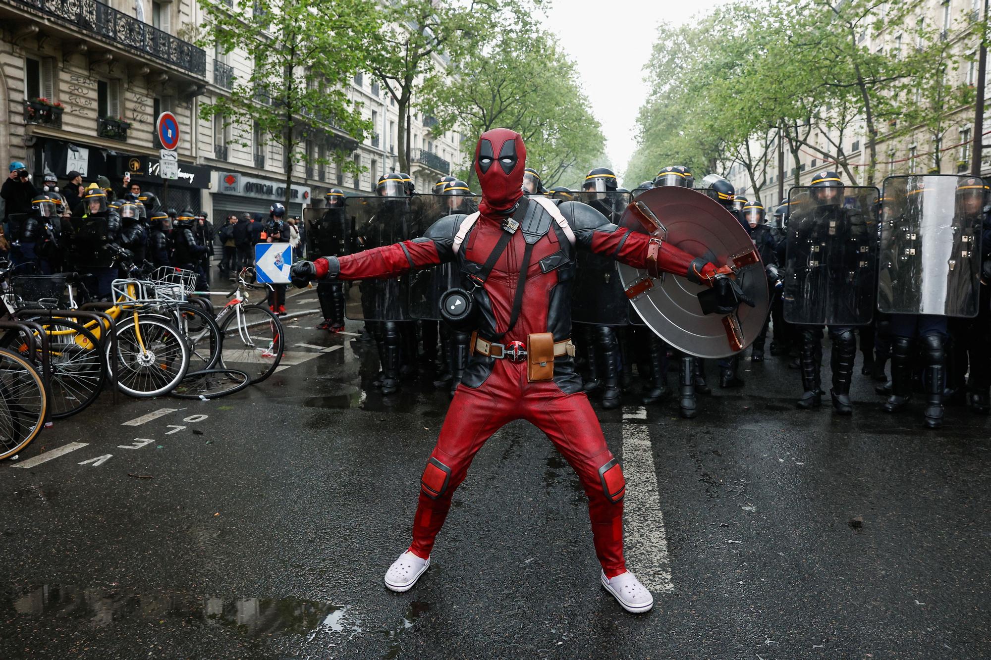 Traditional May Day labour union march in Paris