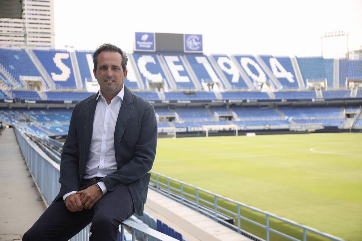 MLG 17-08-2026.-Kike Pérez, director general del Málaga CF, durante la entrevista
