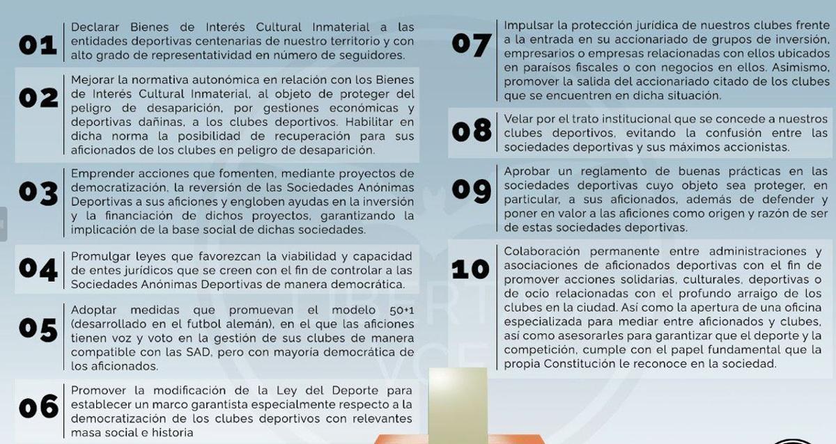 Decálogo electoral de Libertad VCF