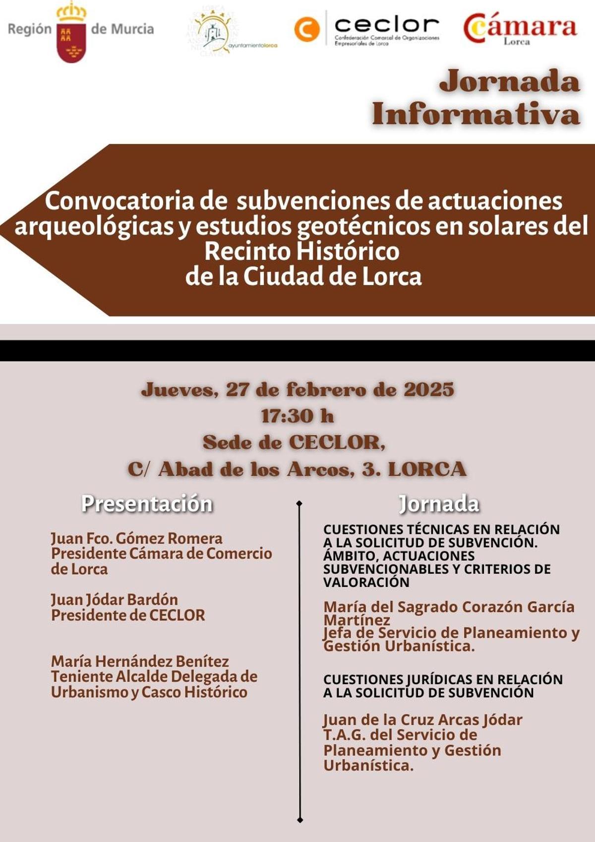 Cartel anunciador de la sesión informativa.