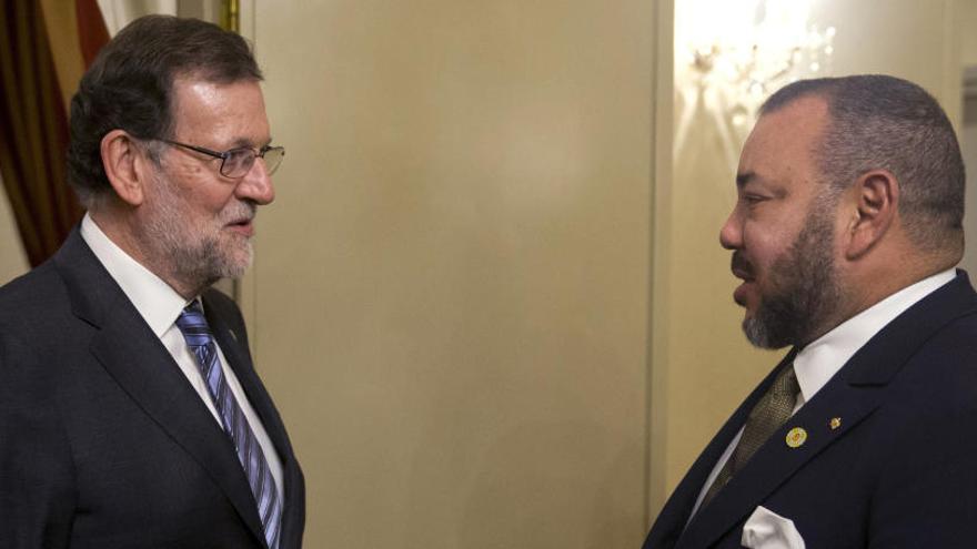 Mariano Rajoy, junto al Rey de Marruecos, Mohamed VI.