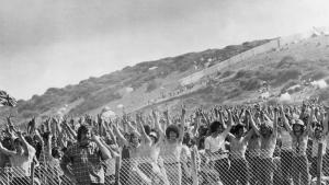 Público asistente al festival Isla de Wight de 1970.