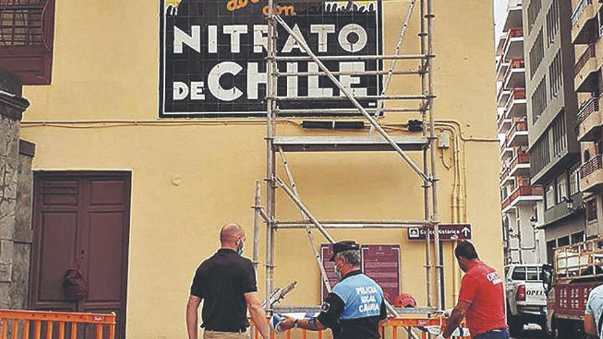 Inicio de los trabajos en el cartel de &#039;Nitrato de Chile&#039;.