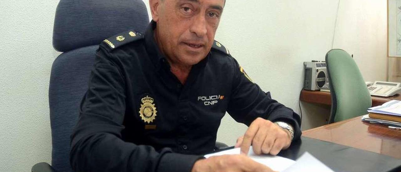 Evaristo Pérez en la Comisaría de Policía de Pontevedra. // Rafa Vázquez