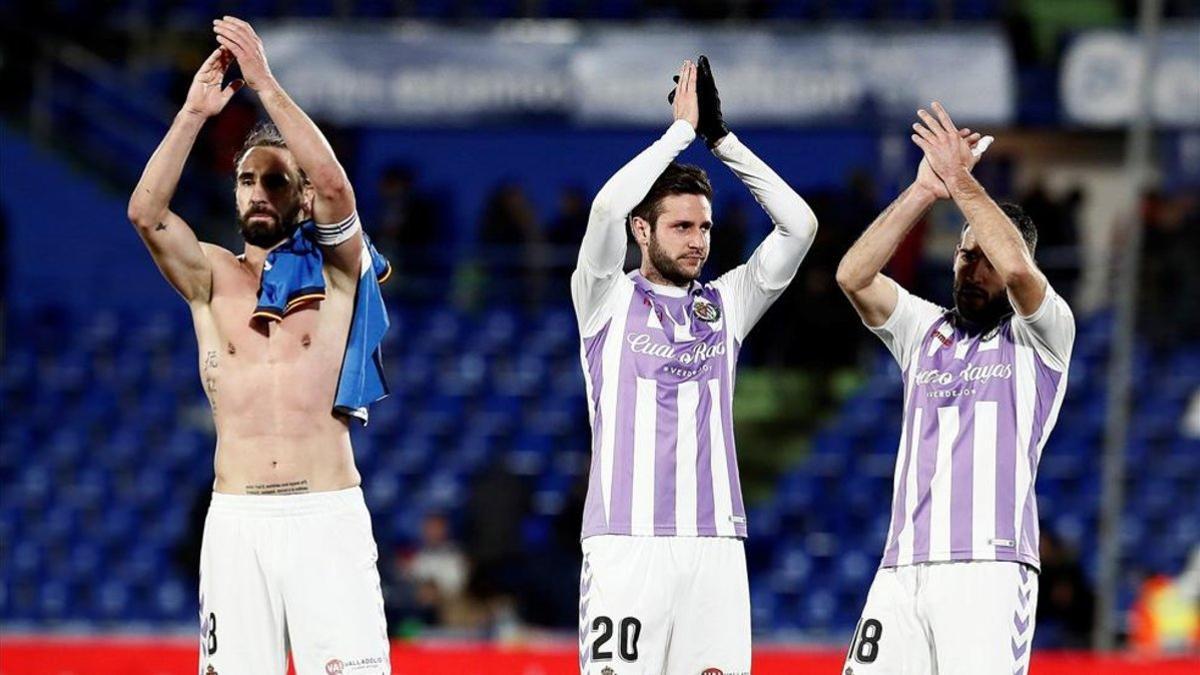 Borja Fernández junto a otros compañeros del Valladolid