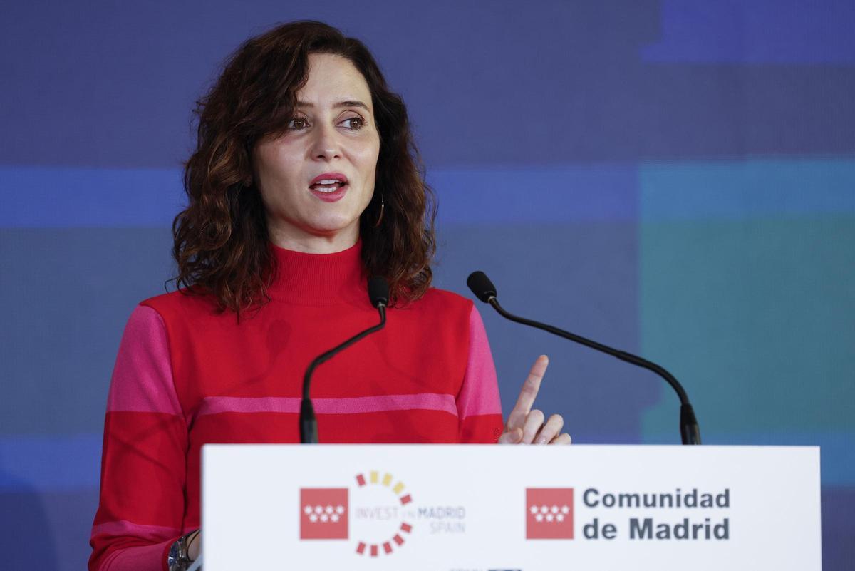 La presidenta de la Comunidad de Madrid, Isabel Díaz Ayuso, en el foro de inversión &quot;Spain Investors Day&quot;.