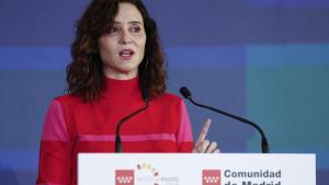 La presidenta de la Comunidad de Madrid, Isabel Díaz Ayuso, en el foro de inversión Spain Investors Day.