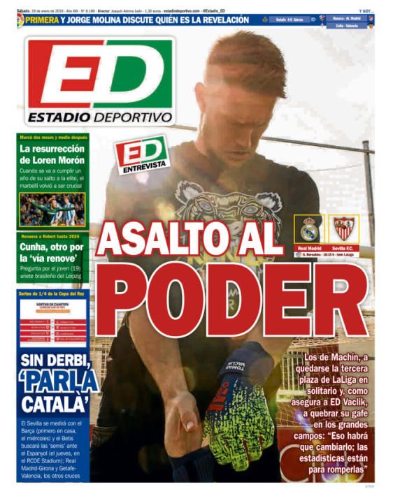 Portada ESTADIO DEPORTIVO sábado 19 enero 2019