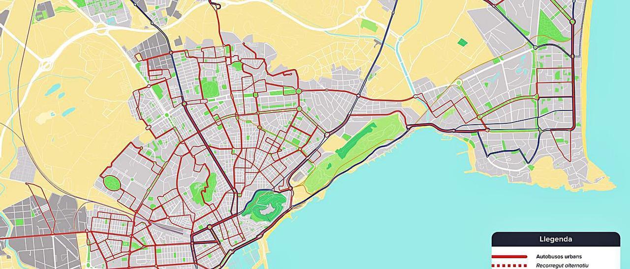 Los expertos piden líneas de autobús urbano que conecten los barrios de  Alicante sin pasar por el centro - Información