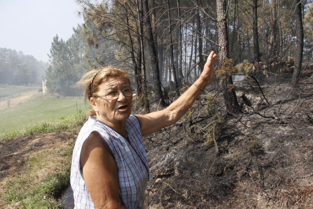 Incendios en Galicia | Vecinos de Cotobade intentan alejar el fuego de sus casas