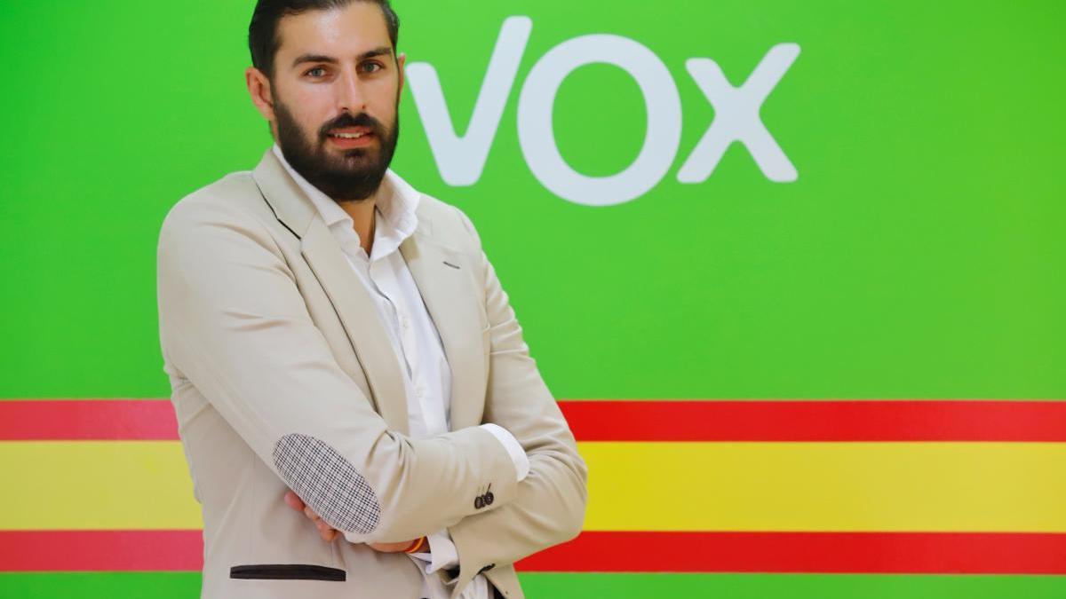 José Ángel Antelo, en la sede de Vox, en Murcia.