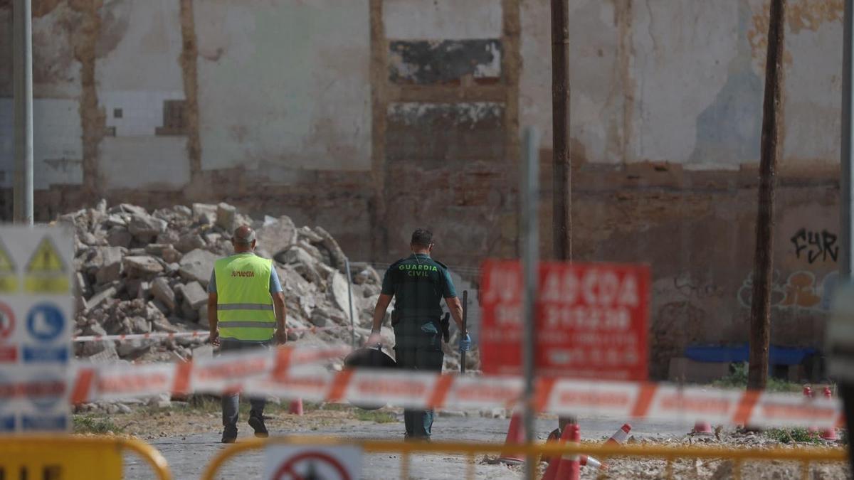 La Guardia Civil, en las obras de La Morería, este lunes
