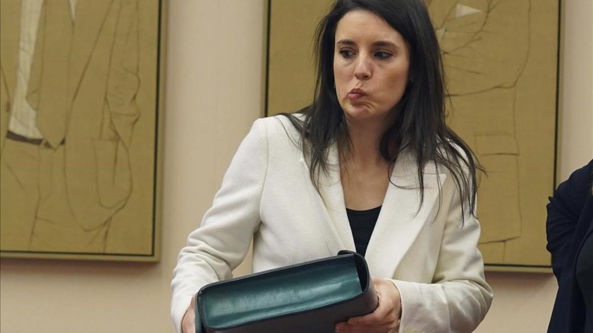 La ministra de Igualdad, Irene Montero, en el Congreso.