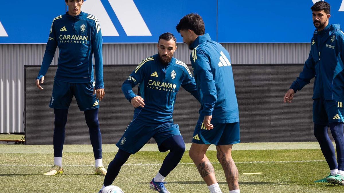 Rober González, en el entrenamiento de este viernes.