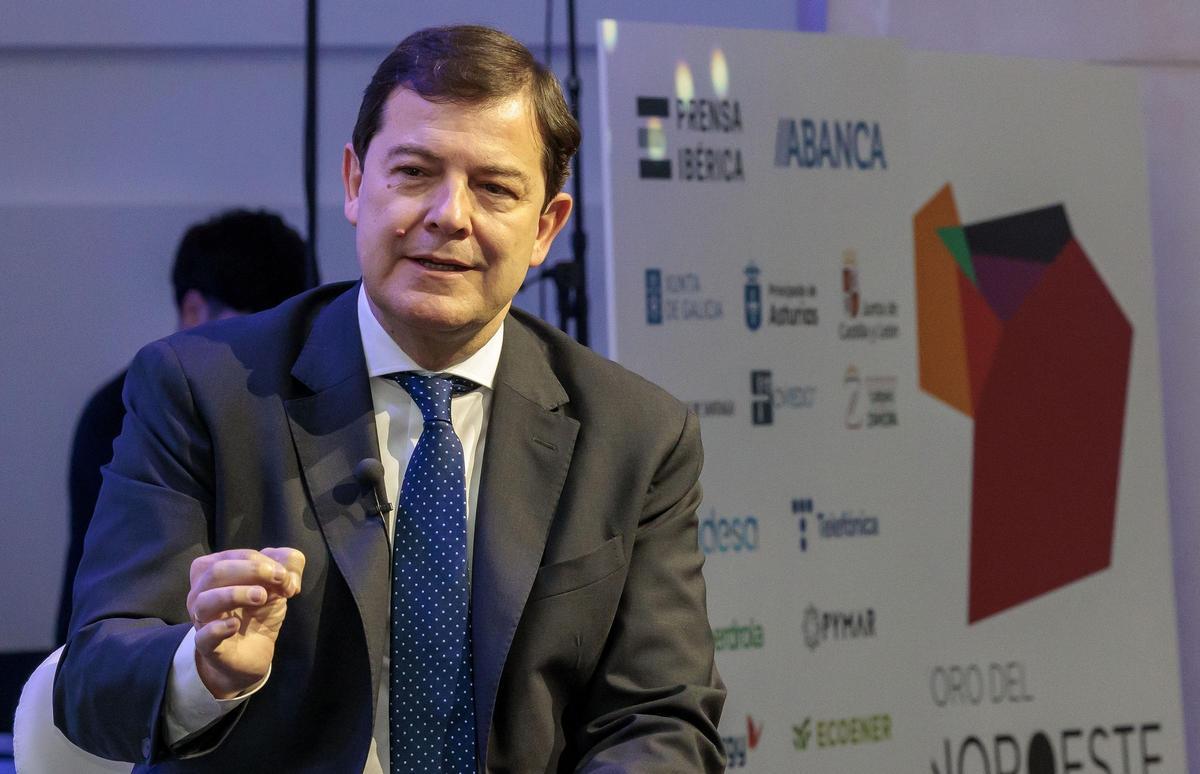 Mañueco en un momento de su intervención en el Foro del Noroeste