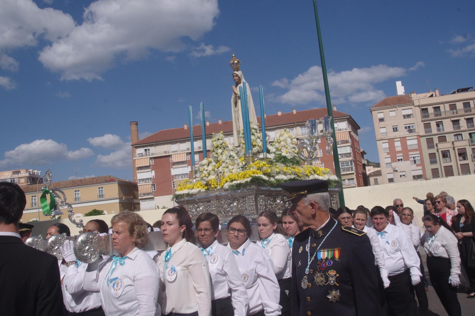 Procesión de la Virgen de Fátima por el barrio de la Trinidad, el domingo 11 de mayo de 2025