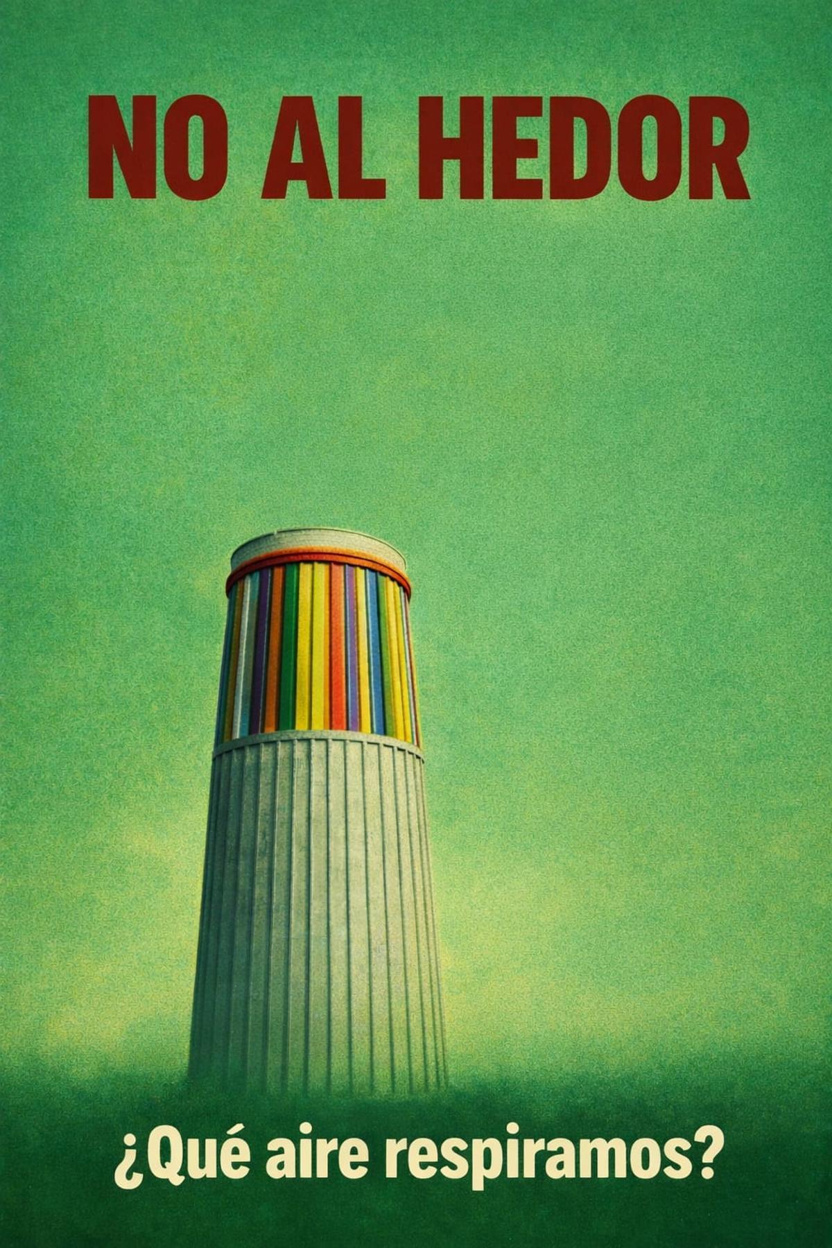 El cartel realizado por los vecinos.