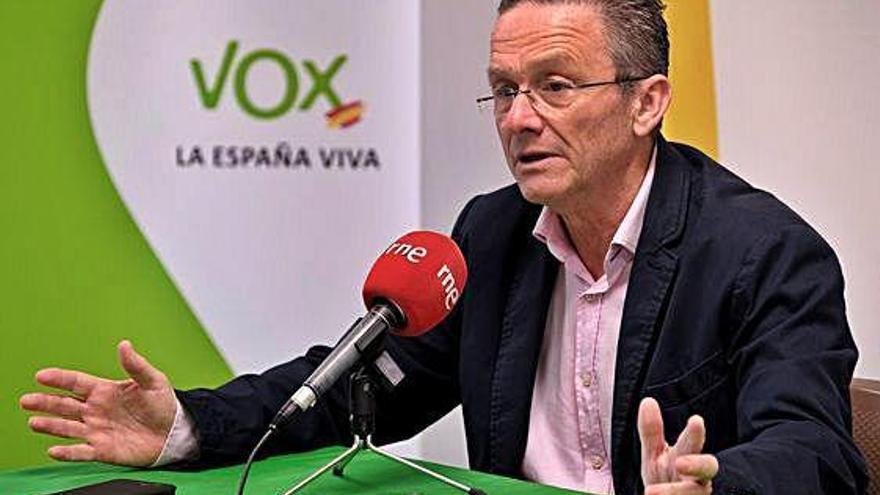 Carmelo González, candidato a la Presidencia del Gobierno de Canarias por Vox, ayer.