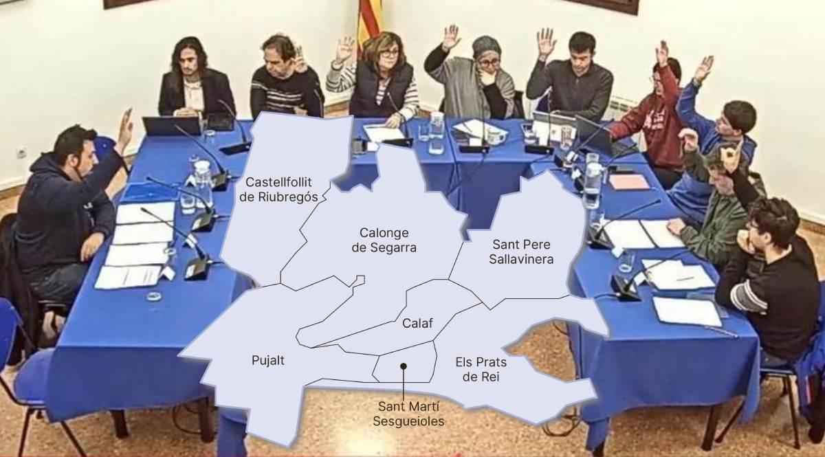 L'Aprovació inicial de l’expedient per sol·licitar la creació de l’Alta Segarra al ple de Calaf amb un mapa de com seria la nova comarca