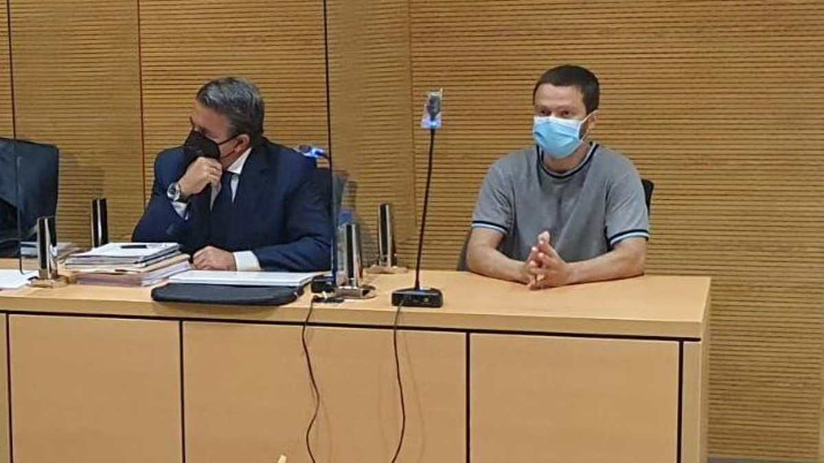 The defendant, in court. The defendant, in court.