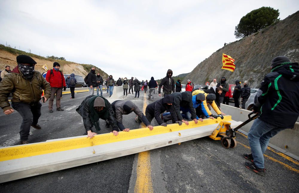 Protesta independentista en La Jonquera