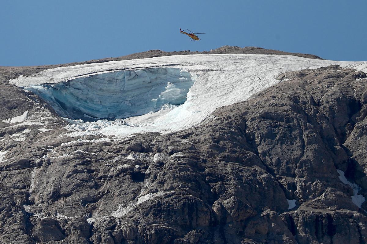Masa helada de un glaciar en retroceso