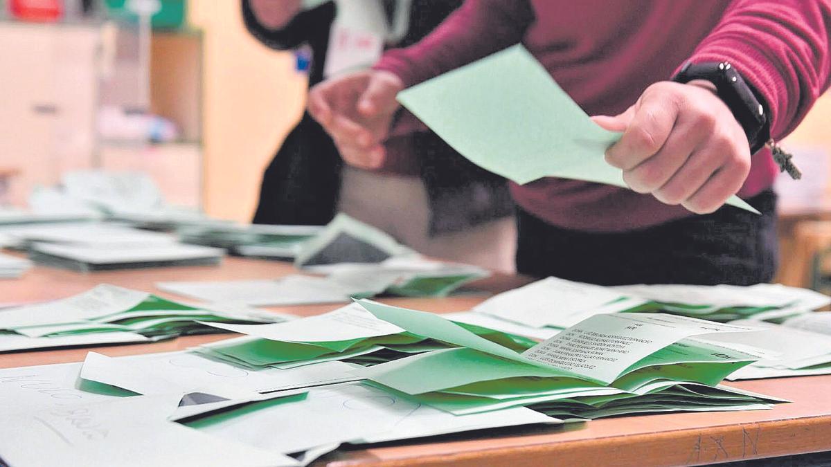 Recuento de votos en las elecciones andaluzas del 2 de diciembre de 2018
