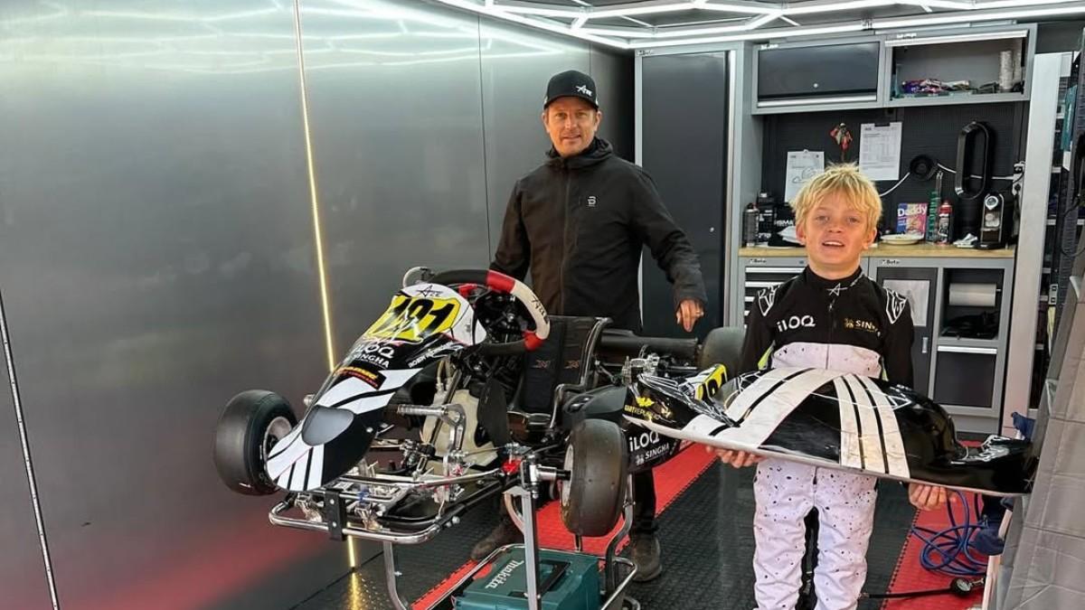 Kimi, junto a su hijo Robin