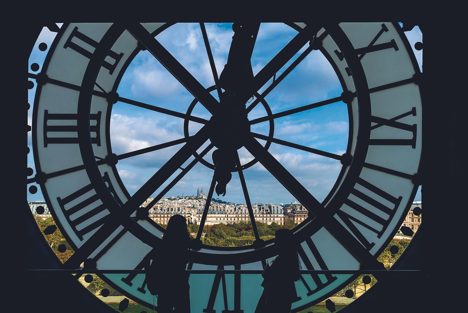 Vistas de la Basílica del Sagrado Corazón desde el reloj del Museo de Orsay.