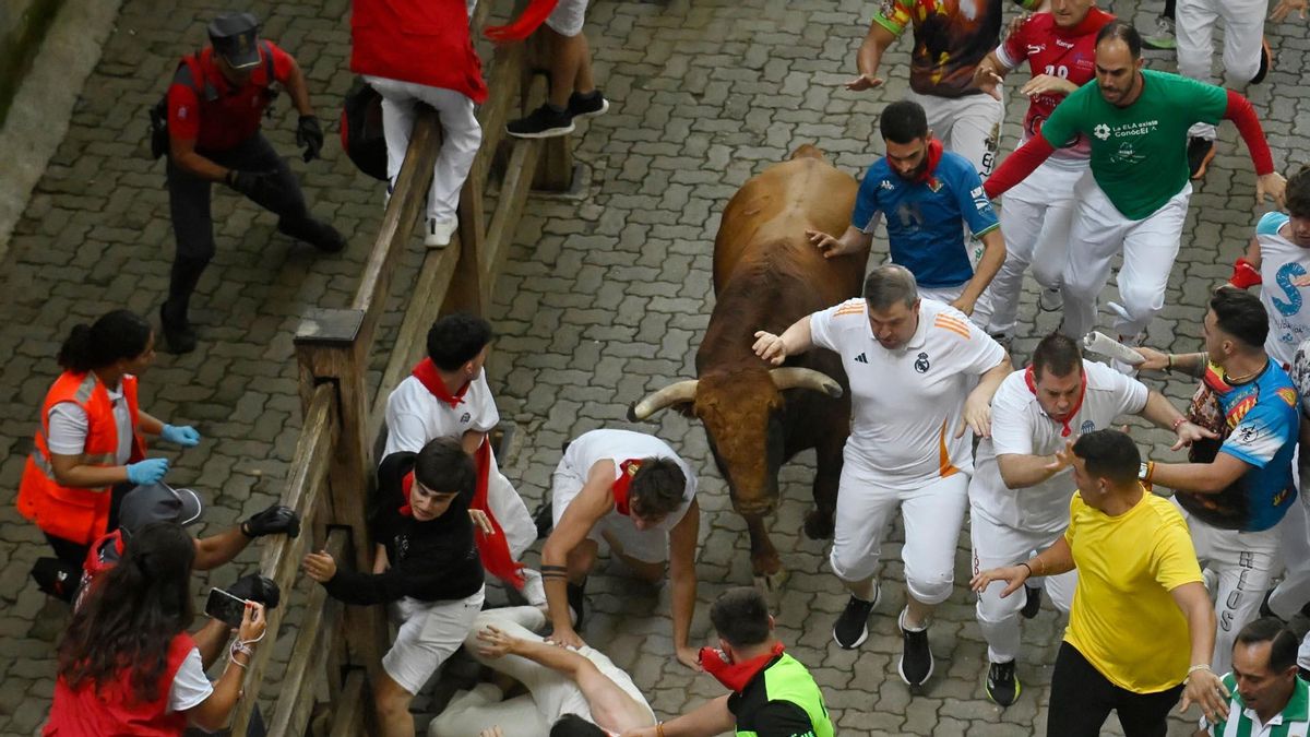 Quinto encierro de San Fermín con toros de Jandilla