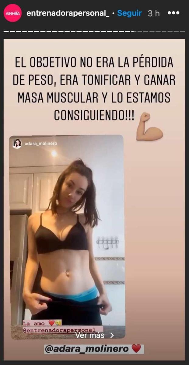 Adara Molinero y sus abdominales en 'Entrena con Ainhoa'