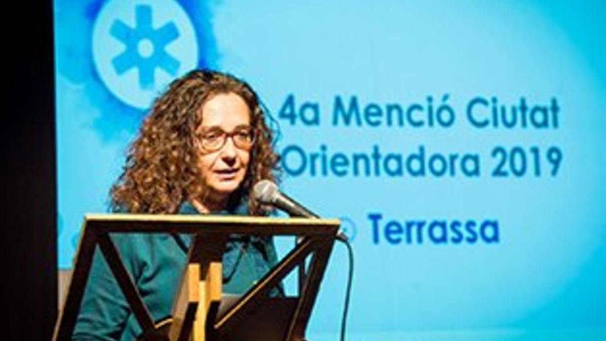 Teresa Ciurana, concejala de Educación del Ayuntamiento de Terrassa, en la entrega de los Premios Educaweb de Orientación Académica y Profesional 2019.