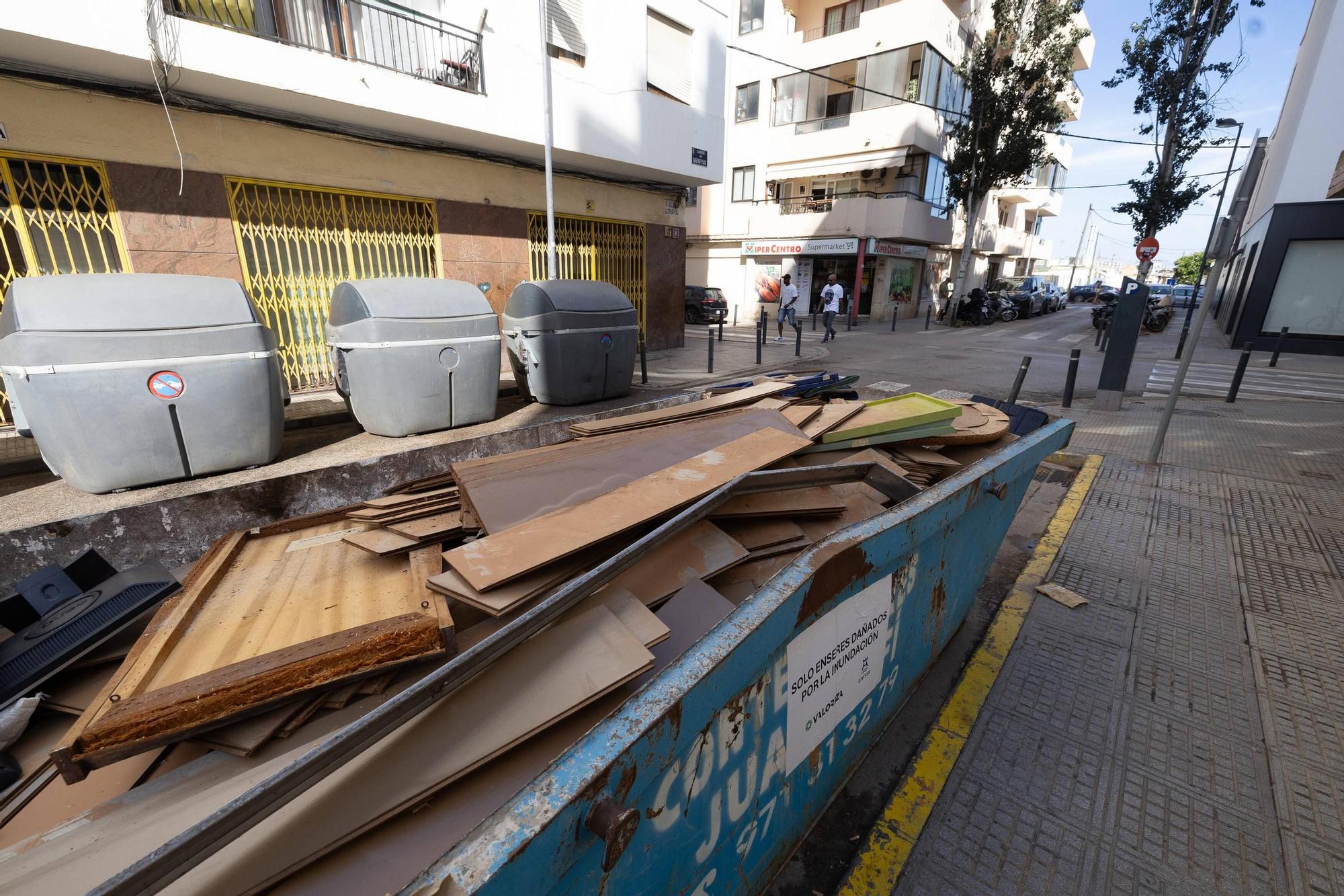 Así siguen los negocios afectados por la dana en Ibiza.
