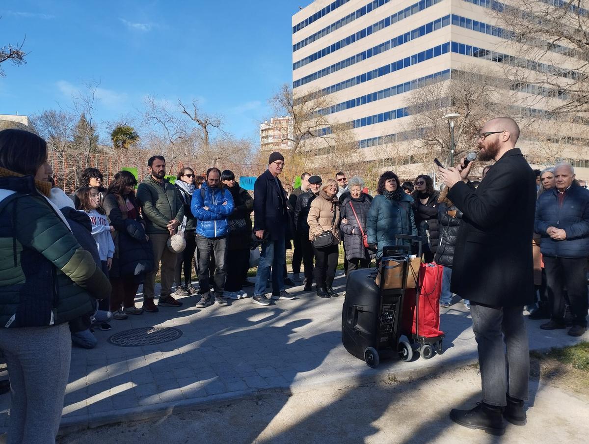 Concentración en el parque Bruil de Zaragoza, este sábado.