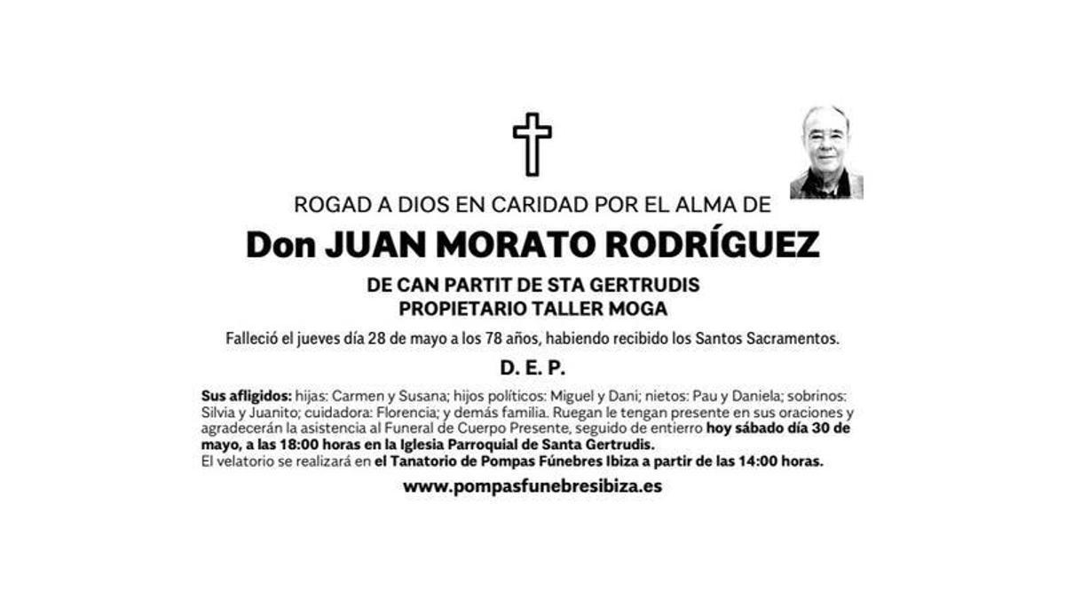 Esquela Juan Morato Rodríguez