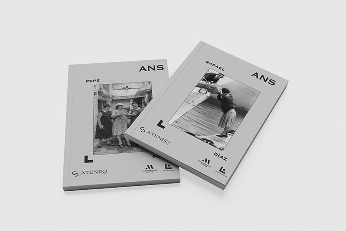 Portadas de la revista ANS del Ateneo de Málaga dedicada a los fotógrafos Pepe Ponce y Rafael Díaz.