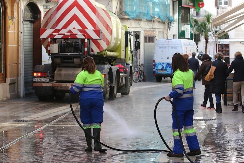 Cuarto día de la huelga de recogida de basuras en el Centro