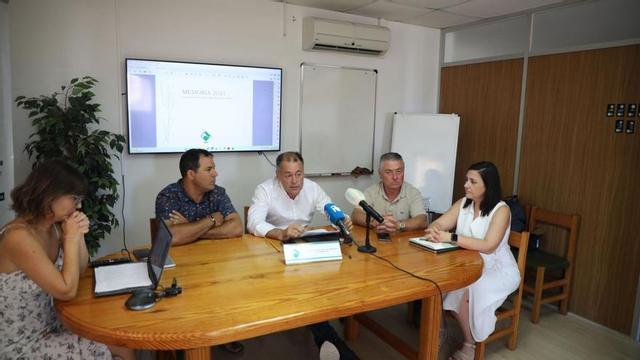 La directiva de la Pime de Formentera en la rueda de prensa ofrecida en la sede de Sant Francesc.