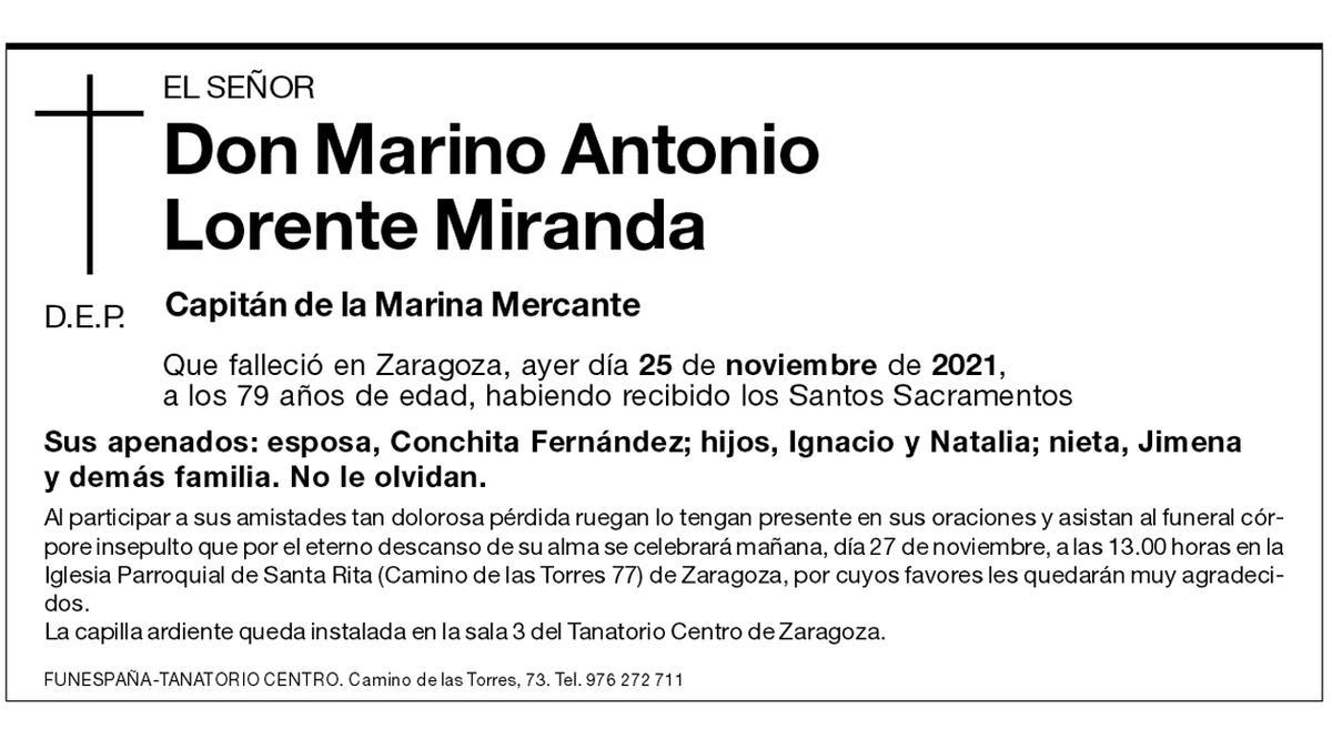 Don Mariano Antonio Lorente Miranda.