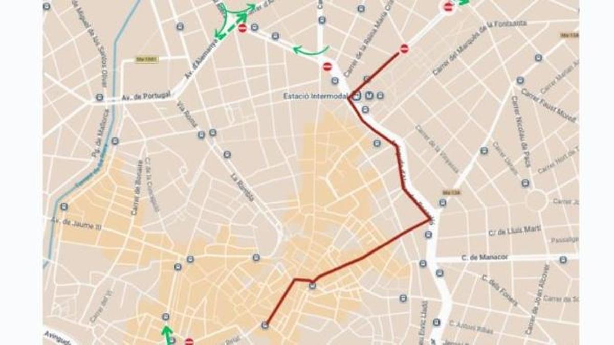 Consulta las afectaciones al tráfico y el recorrido de la manifestación de la policía local este miércoles en Palma