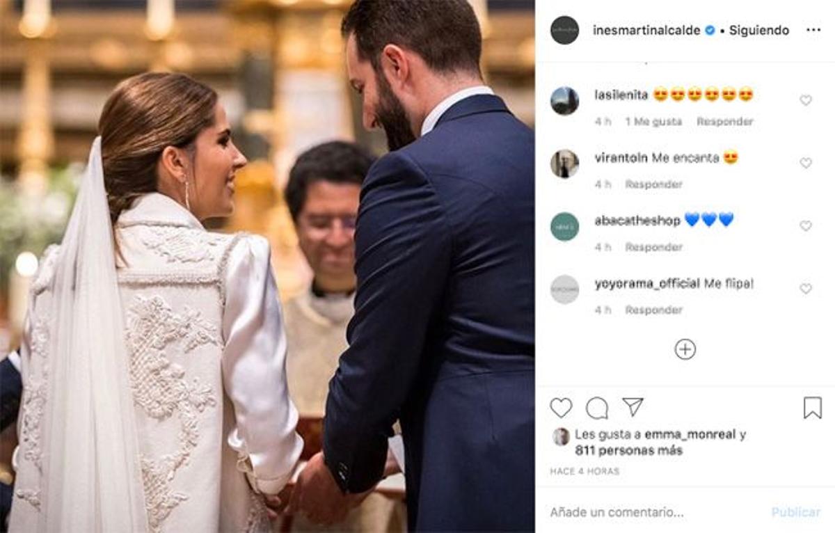 Detalle del chaleco bordado del vestido de novia diseñado por Inés Martín Alcalde