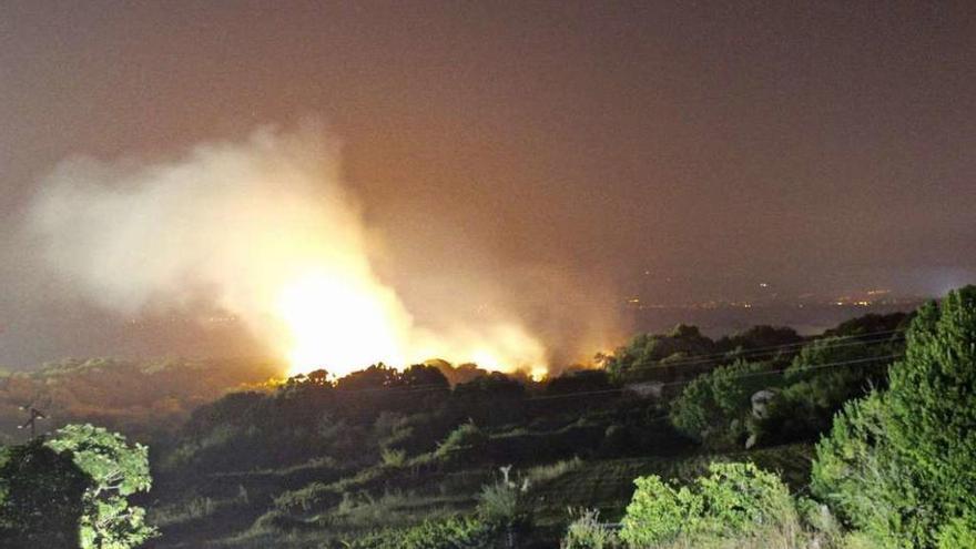 El incendio forestal que afectó al entorno de la Lagoa Bodeira. // Muñiz