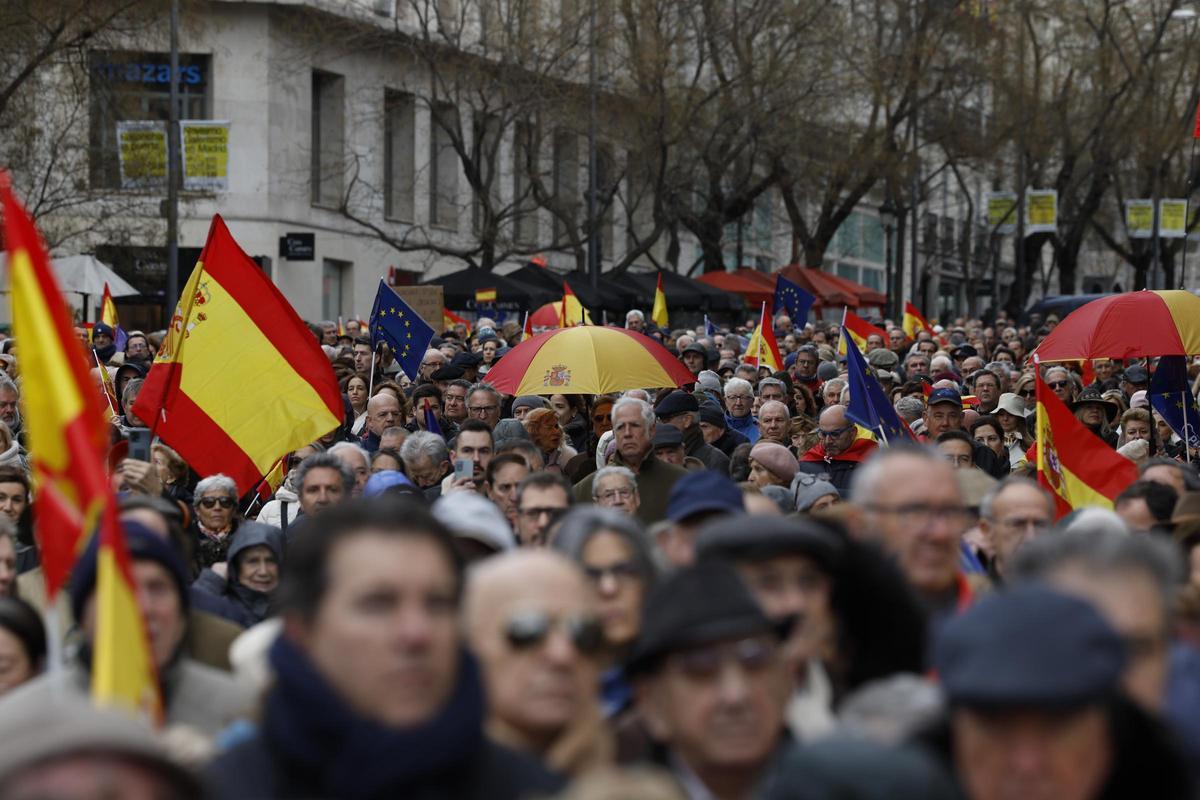 Concentración en Madrid contra la ley de Amnistía.