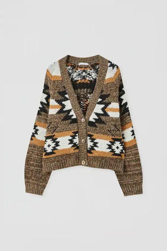 Chaqueta de punto jacquard, de Pull&Bear