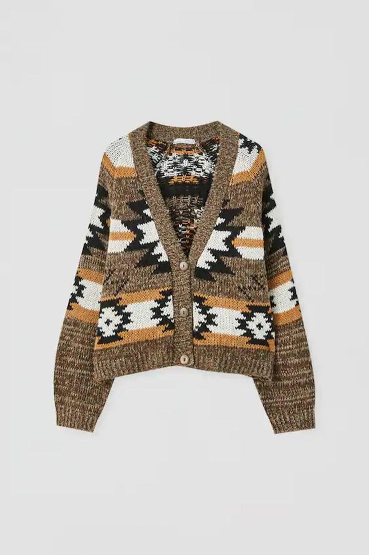 Chaqueta de punto jacquard, de Pull&Bear