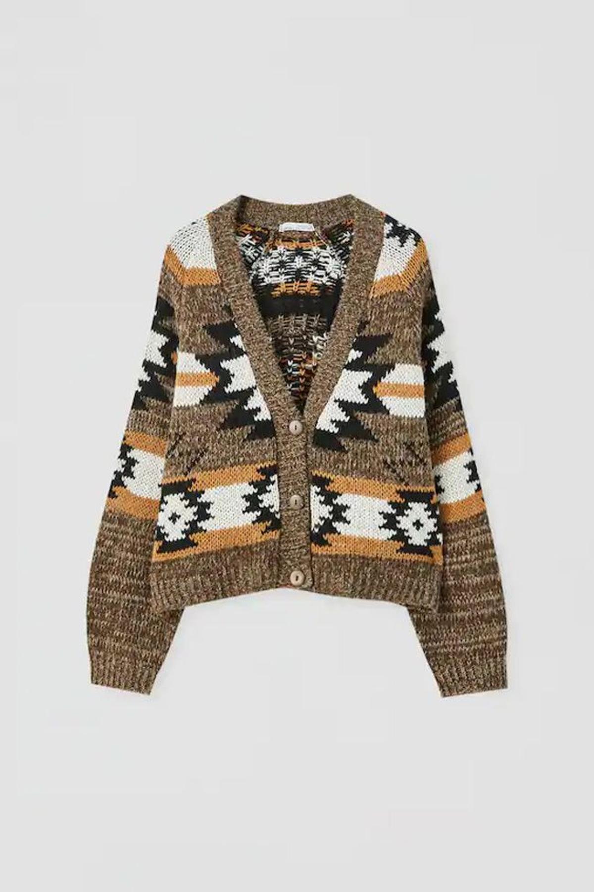 Chaqueta de punto jacquard, de Pull&amp;Bear