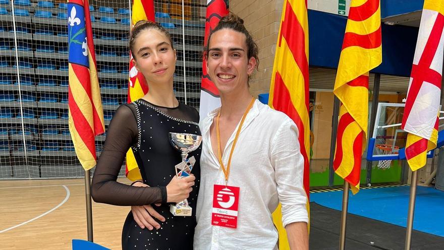 Emma Mateo amb Yeray Chaves, també patinador del CPA Manresa