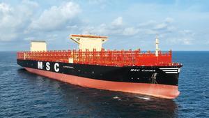 El MSC China, entregado en octubre por Jiangnan, es el buque portacontendores de mayor capacidad.