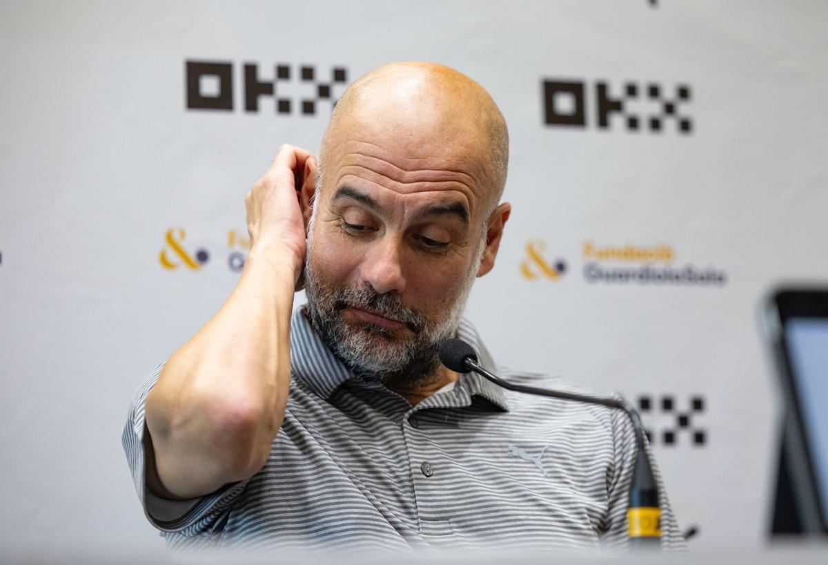 Pep Guardiola, the Manchester City coach, at the facilities of Camirall Golf in Caldes de Malavella.